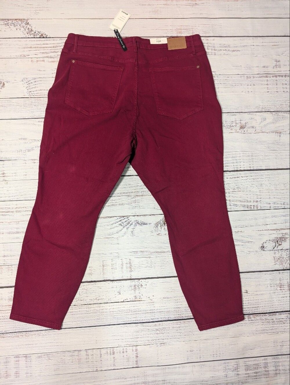 Judy Blue Jeans 22 Plus High Waist Scarlet Red Skinny Leg Tummy Control - Picture 3 of 13